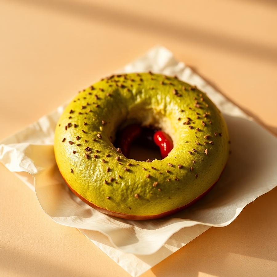 Matcha Red Bean Bagel